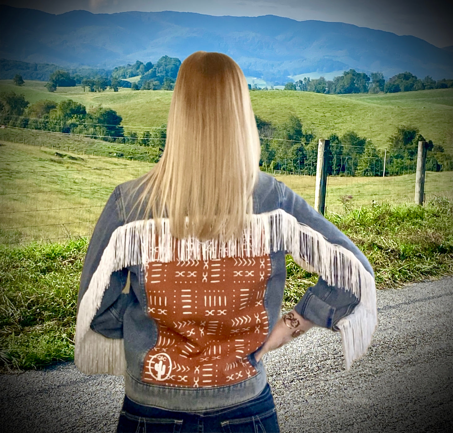 Southwest White Fringe Jean Jacket