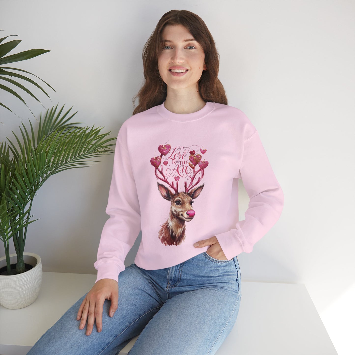 Valentine’s Day Deer Sweatshirt