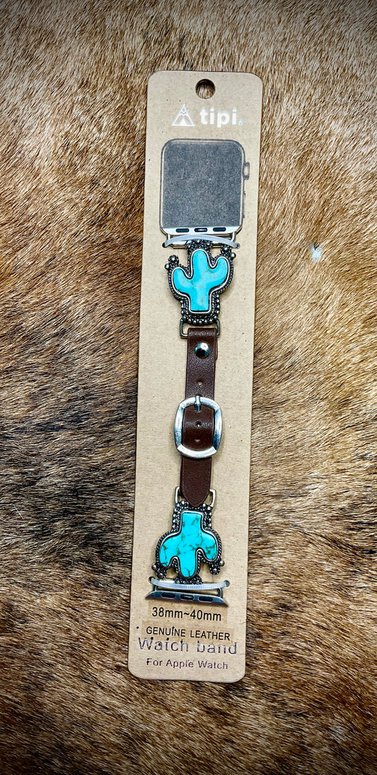 Turquoise Cactus Apple Watch Band