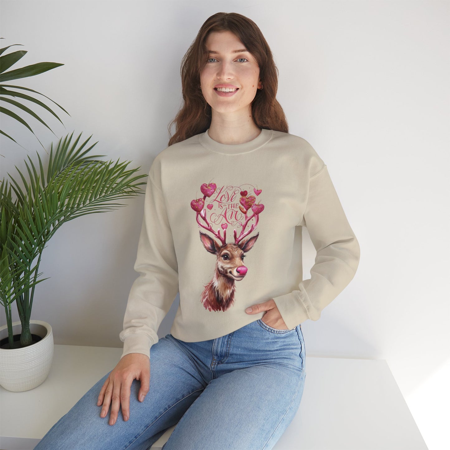 Valentine’s Day Deer Sweatshirt