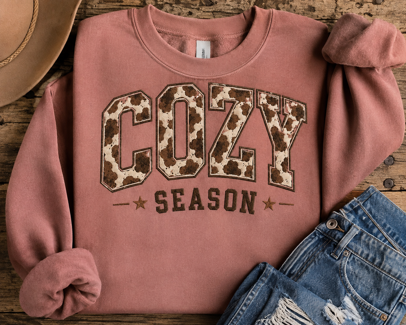 Cozy Season Embroidered Crewneck — PREORDER